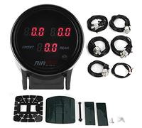 Manomètre de véhicule 2,5 pouces |Moniteur numérique 3 en 1 pour suspension/gonflage des pneus |12 V compatible avec tous les véhicules |5 capteurs, aluminium robuste