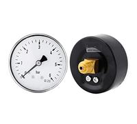 Manomètre D'huile, Mini Manomètre de Haute Précision 0-6 Bar, Petit Outil Portable pour L'air, L'eau, L' avec Support Arrière en Métal, Filetage 1/4 NPT