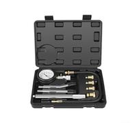 Manomètre Diagnostic Auto pour moto avec Rallonges Manomètre | Double usage auto pour moto, lecture précise 300 PSI, idéal diagnostic moteur, kit complet 9 pièces