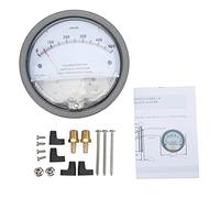 Manomètre différentiel en aluminium avec conception anti-vibration, pointeur à double échelle pour la surveillance des salles blanches et des systèmes CVC, interface NPT 1/8 po,