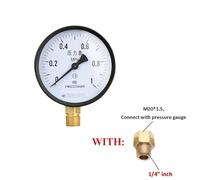 Manomètre eau/air/vide avec cadran de 100 mm Manomètre universel gaz eau avec filetage métrique M20*1,5 Unité Mpa Jauge(With 1-4 adapter,0-10Mpa)