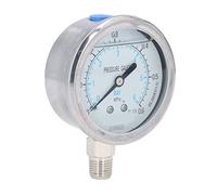 Manomètre en acier inoxydable avec filetage 1/4 NPT et plage de 0 à 0,6 Mpa, niveau de précision 2,5, cadran mécanique pour la surveillance de l' hydraulique et des fluides air-eau (0~0,6 MPa)