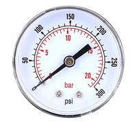 Manomètre en Acier Inoxydable Jauge de Pression Cadran 50 mm 1/8 BSPT Montage Arrière Pour Air Eau Gaz(0-300PSI 0-20Bar)