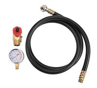 Manomètre en alliage d'aluminium et kit de valve de réservoir d'air collecteur en laiton avec port de réservoir NPT mâle de 1,27 cm, port de tuyau NPT femelle de 6,35 mm et soupape de décharge de