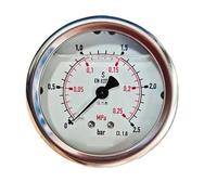 Manomètre EN837-1 en Acier Inoxydable, manomètre à Vide à Pression négative MPA (Radial 0,6 MPa 6 kg)(Axial 0.25MPa 2.5 kg)