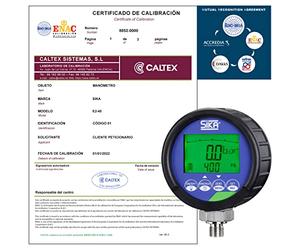 Manomètre étalonné SIKA E2 avec certificat d'étalonnage accrédité (accepté par le COFRAC) (-1 a 40 bar)