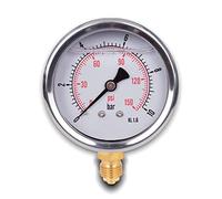 Manomètre glycérine connexion radiale, IP65 inox 63 mm avec connecteur bas, 1/4 glycérine (0-10 bar)