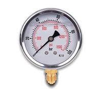 Manomètre glycérine connexion radiale, IP65 inox 63 mm avec connecteur bas, 1/4 glycérine (0-100 bar)
