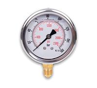 Manomètre glycérine connexion radiale, IP65 inox 63 mm avec connecteur bas, 1/4 glycérine (0-160 bar)