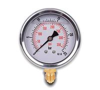 Manomètre glycérine connexion radiale, IP65 inox 63 mm avec connecteur bas, 1/4 glycérine (0-25bar)