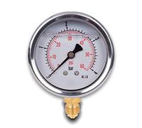 Manomètre glycérine connexion radiale, IP65 inox 63 mm avec connecteur bas, 1/4 glycérine (0-4 bar)