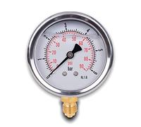 Manomètre glycérine connexion radiale, IP65 inox 63 mm avec connecteur bas, 1/4 glycérine (0-6 bar)