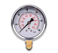 Manomètre glycérine connexion radiale, IP65 inox 63 mm avec connecteur bas, 1/4 glycérine (0-60bar)