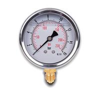 Manomètre glycérine connexion radiale, IP65 inox 63 mm avec connecteur bas, 1 glycérine (0-16 bar)