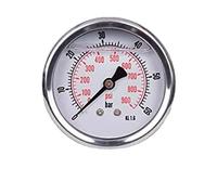 Manomètre glycérine raccord axial en acier inoxydable IP65 63 mm avec connecteur arrière, 1/4 glycérine (0-60 bar)