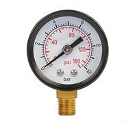 Manomètre mécanique avec séparateur de coque et jauge à vide avec interface en métal, huile, eau, cuivre, double fonction en MPA/mmHg, psi/bar durable (manomètre)