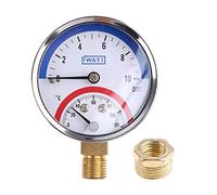 Manomètre Mécanique Fiable À Double Échelle Avec Moniteur De Température Inférieur Adapté Système De Chauffage Par Le Thermo-manomètre