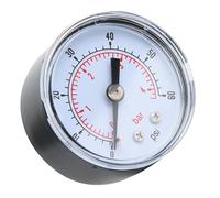 Manomètre Mécanique, Manometro + Acqua Manometer Wasser pour Air Oil Water 1/8Inch Bspt Back Connection (0-60psi, 0-4bar)