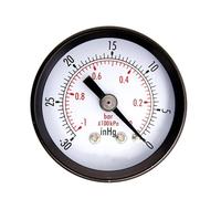 Manomètre, Mini manomètre à vide utilitaire sec 1-1/2 "Blk. Acier 1/4" arrière central, testeur de pression-30HG/0PSI Instruments de mesure