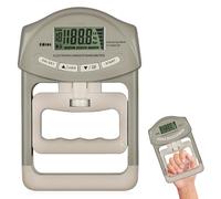 Manomètre numérique de 90 kg, dynamomètre manuel avec câble de charge USB, intelligent et sensible - Appareil de mesure électronique de force de préhension - Grand écran LED (gris)