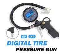 Manomètre numérique LCD pour gonfleur de pneus avec interface européenne, pistolet de pression de 0 à 255 PSI pour mécaniciens/gonflage de pneus, outils automobiles compresseur d'air, réparation de 1P