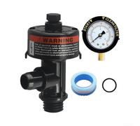 Manomètre Piscine 0-60 PSI Kit Vanne Air | Plage 0-60 PSI, débit optimal, compatibilité large, plastique pour durable, joint inclus