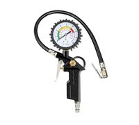 Manomètre Pistolet Gonfleur - Pression 0-16 Bar / 0-220 PSI - Manomètre Compresseur, Gonflage Pneus Voiture, Camion, Moto, Vélo - Cadran Double Échelle de Mesure Précise - Raccord NPT 1/4 Standard UE