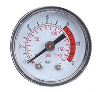 Manomètre pneumatique pour compresseur d'air, 0-170 PSI / 0-12 bar, filetage mâle, connexion inférieure, pour une lecture facile, options noir et blanc pour outils d'atelier