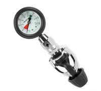 Manomètre pour cylindres de plongée avec fixation YOKE, lumineux pour une utilisation dans l'obscurité, construction en laiton et plage de mesure de 0 à 300 bar (type bouton)