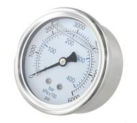 Manomètre pour nettoyeurs haute pression avec filetage, jauge à double échelle en acier inoxydable de 0 à 6 000 psi, remplie de glycérine pour plus de durabilité et des lectures précises (0-6000 psi)