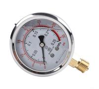 Manomètre rempli 60 mm M14 x 1,5 double échelle Mpa Psi pour hydraulique eau huile gaz pour vide robuste amortit les vibrations résistant à la température Argenté manomètre industriel (0~0,25 MPa)