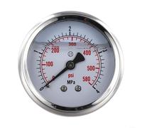 Manomètre rempli de liquide en acier inoxydable 0-100 bar PSI 60 mm M14 x 1,5 pour systèmes hydrauliques pneumatiques d'eau glycérine (0-40 bar)