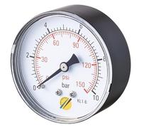 Manomètre sec Axial 0 + 12 bars 1/4"" - Ø63