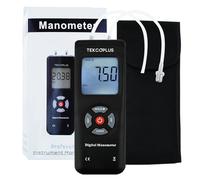 Manomètre, Testeur de Pression du Gaz à Double Port, Manomètre Numérique Professionnel pour HVAC, Mesureur de Pression de l'Air, Manomètre Différentiel avec Écran LCD Rétroéclairé, Tuyau de Rallonge