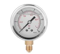 Manomètre TS PGG604 1 bar, manomètre radial rempli d' avec filetage 1/4 BSP, boîtier en acier inoxydable pour l'industrie chimique des machines, cadran Y60 pour une lecture facile