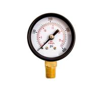 Manomètre utilitaire de 2 pouces, siège inférieur NPT de 1/4 pouce, boîtier en acier noir, 0-400 PSI-
