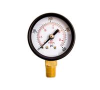 Manomètre utilitaire de 2 pouces, siège inférieur NPT de 1/4 pouce, boîtier en acier noir, 0-400 PSI-