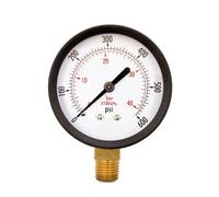 Manomètre utilitaire de 2 pouces, siège inférieur NPT de 1/4 pouce, boîtier en acier noir, 0-600 PSI-