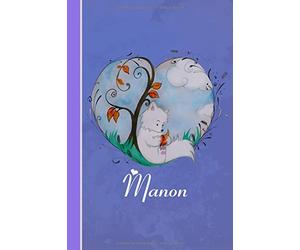 Manon: Cahier personnalisé | Fox avec coeur | Couverture souple | 120 pages | vide | Notebook | Journal intime | Scrapbook | idée cadeau