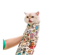 MANON ROSA Écharpe de toilettage pour chat : auto-adhérente, anti-morsure, anti-rayures, anti-échappement pour médicaments, coupe des ongles - Outil multifonction pour animaux de compagnie (XL (moins