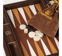 Manopoulos BDE3KBR Étui de backgammon en paille tressée et similicuir Motif damiers et dés Fabriqué à la main en Grèce par des experts (30 x 20 cm fermé), adultes 14 ans et plus