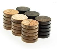 Manopoulos Carreaux de backgammon en bois d'olivier de luxe - Ensemble haut de gamme fait main en Grèce par des experts, adulte 14 +, grande taille 36 mm