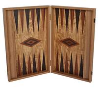Manopoulos - Jeu de Backgammon en Bois d'Olive - Fabriqué à la Main en Grèce - Pions en Bois d'Olive - Pour 6 Joueurs à partir de 6 Ans