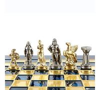 Manopoulos Spartan Warriors Jeu d'échecs en laiton et nickel Bleu