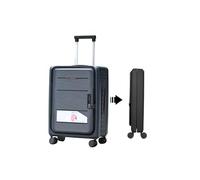 Manori Market Valise Pliable Extra compacte avec ABS+PC Bagage à Main Rigide Bagages Cabine avec 4 roulettes Doubles Pivotantes et Serrure avec Cadenas TSA (Noir, Large)