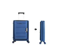 Manori Market Valise Pliable Extra compacte avec ABS+PC Bagage à Main Rigide Bagages Cabine avec 4 roulettes Doubles Pivotantes et Serrure avec Cadenas TSA (Bleu, Large)