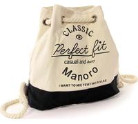 Manoro Canvas Sac à dos Femme Sac à main blanc noir 29x12x31 y compris pendentif fée D2OTK216S