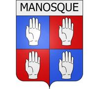 Manosque 04 ville Stickers blason autocollant adhésif - Taille : 8 cm