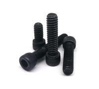 Manoud 10 pièces UNC 1/4-20 * 3/8 "à 4" Filetage Grossier Standard Noir Grade 12.9 Acier allié vis à tête hexagonale à Six pans Creux(3/8")