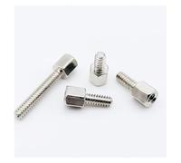 Manoud 20 pièces en Laiton cuivre nickelé #4-40 * 5 + L entretoise hexagonale mâle-Femelle vis à vis Boulon for Carte PCB Carte mère Port COM(Outside Thread 14mm)